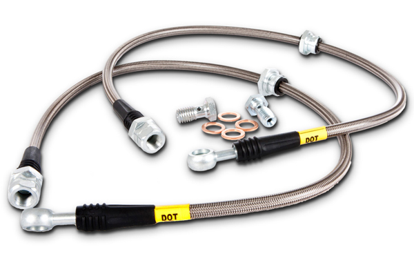 Stoptech Stainless Steel Braided Brake Lines – Front & Rear Set (950.61010 + 950.61504) – USA Made