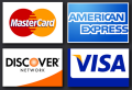 We accept MasterCard, VISA, American Express, and Discover
